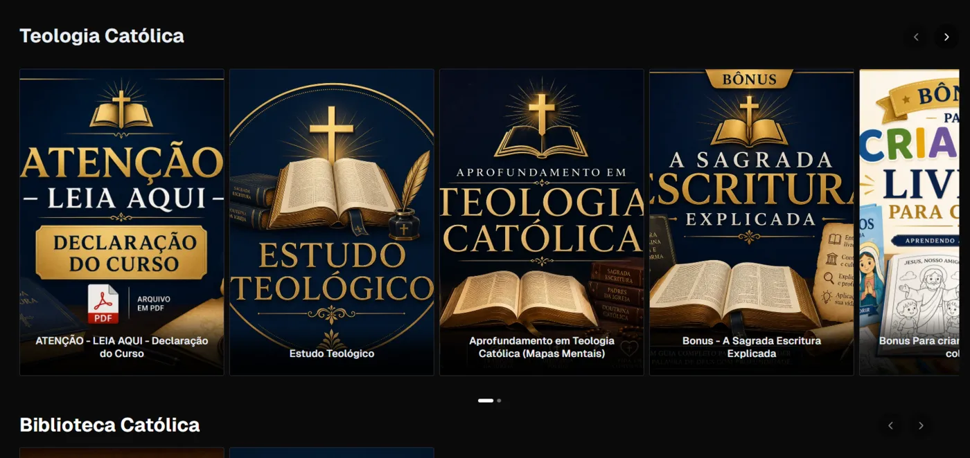 Área de membros do Curso de Teologia Católica