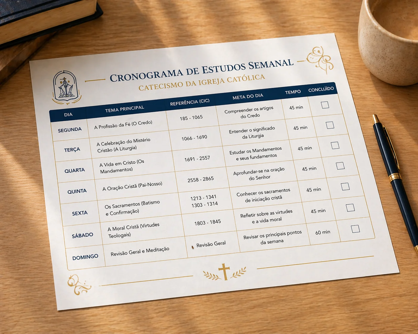 Cronograma de Estudos Semanal